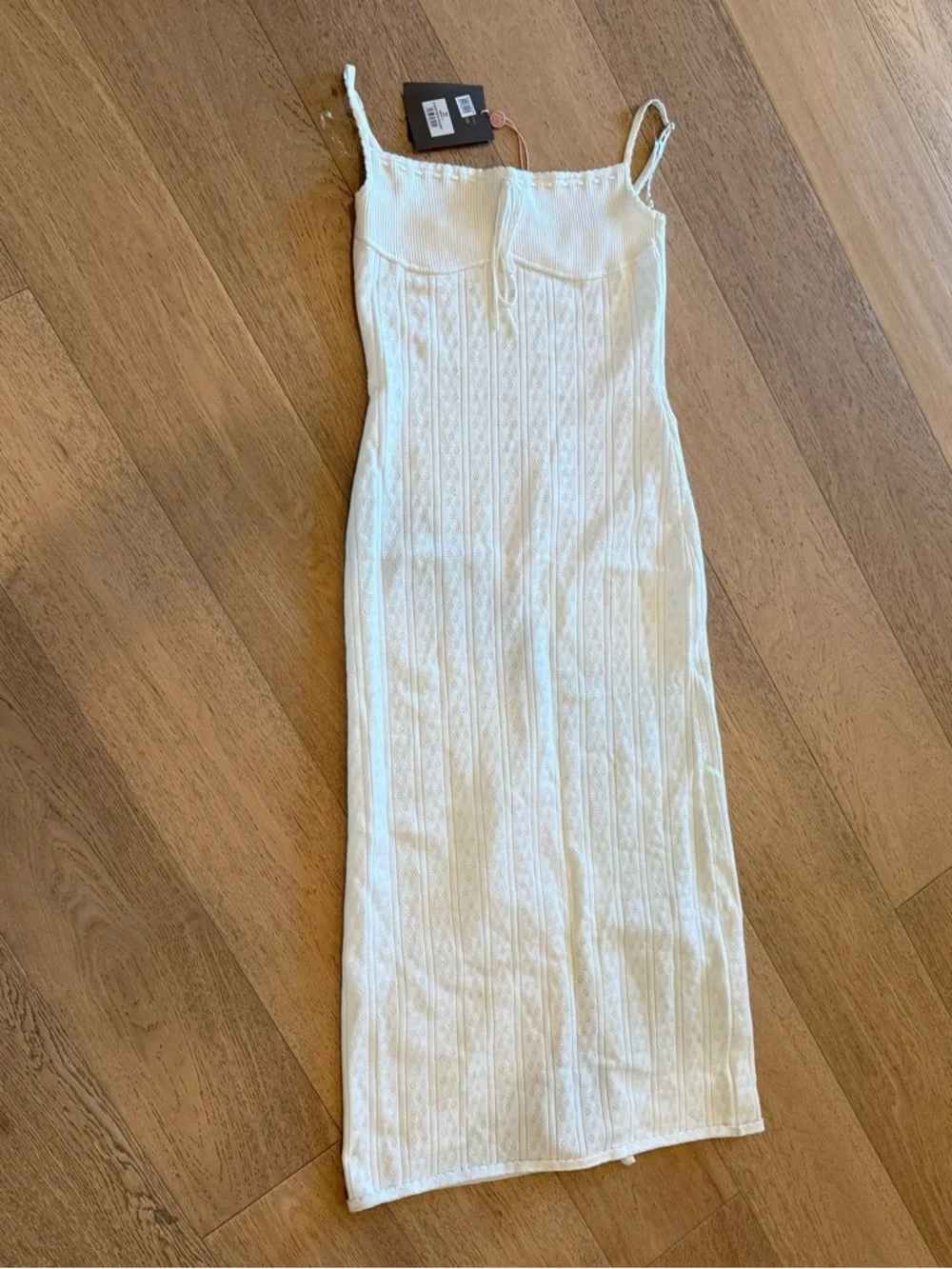 House of CB White Knit Dress with Eyelet Texture - Picture 8 of 8